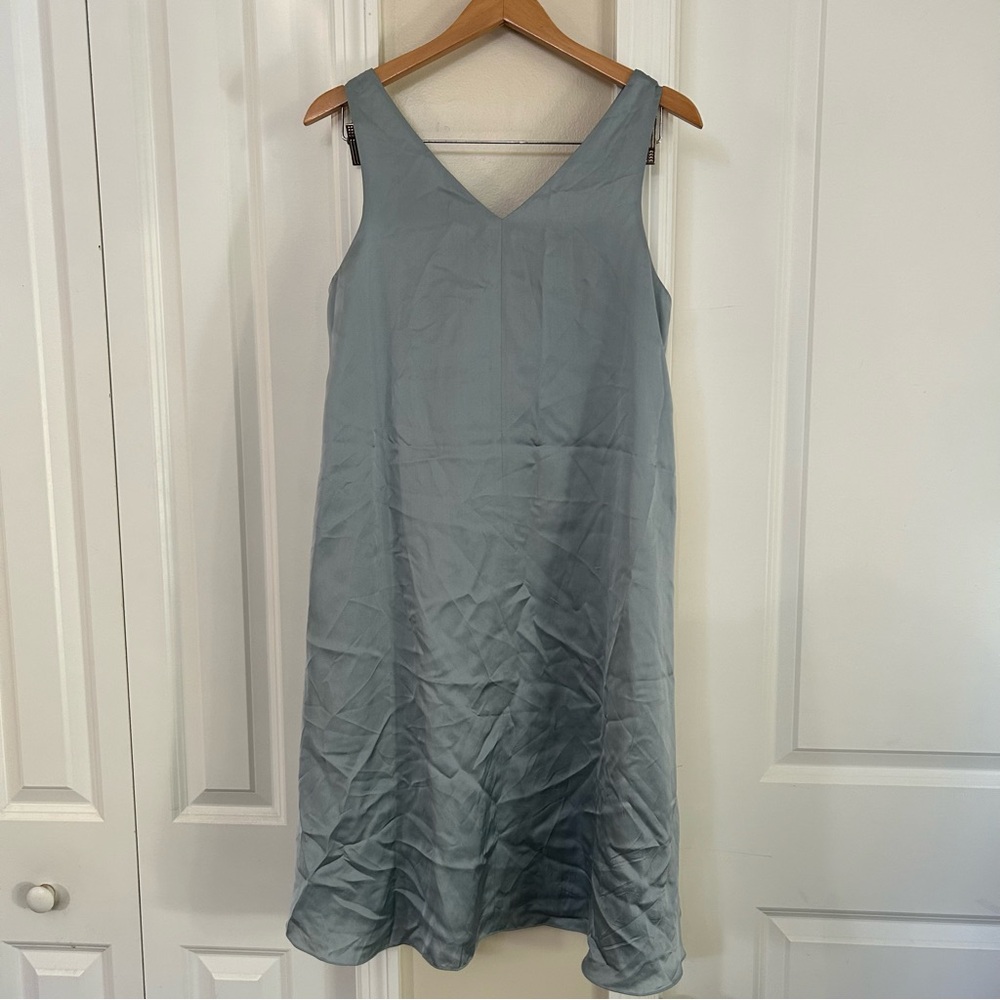 Eileen Fisher Light Blue Silk Dress Small - knee length